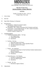 Board Of Trustees Meeting Agenda November 2018